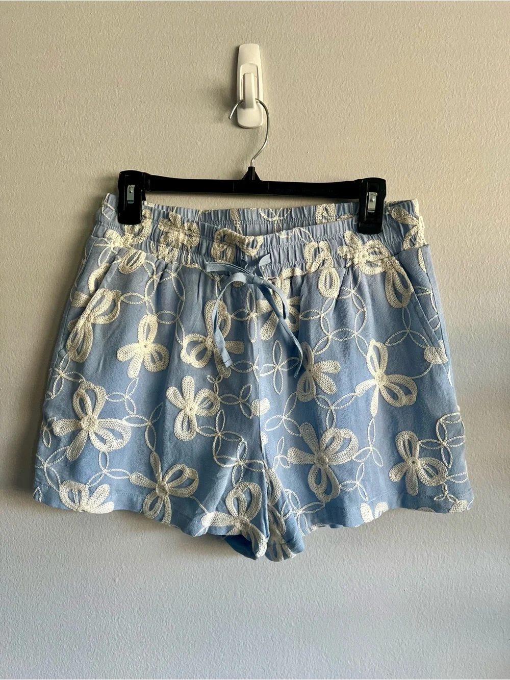 NWT Joie Blue Embroidered Floral Matching Set — Top & Shorts Women’s M